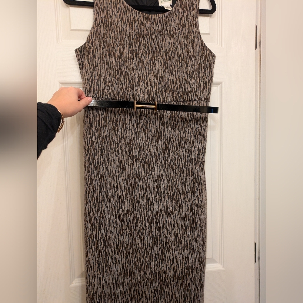 Motherhood Maternity Black and Tan Midi Dress